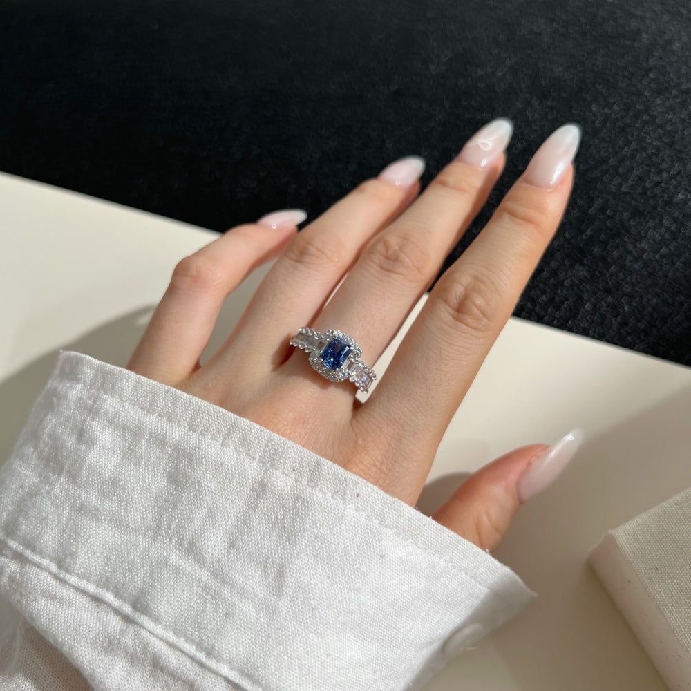 Diana Halo Sapphire Ring