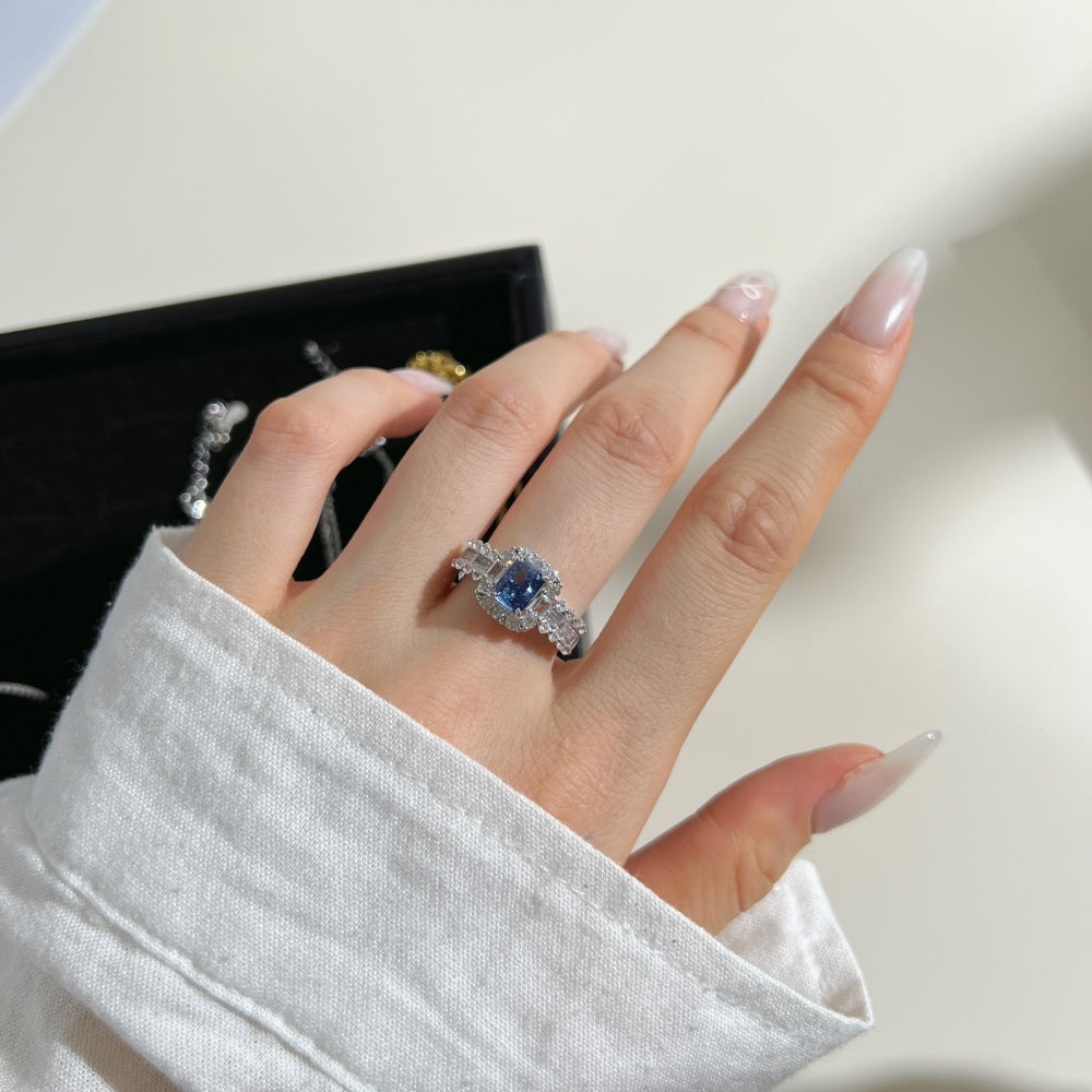 Diana Halo Sapphire Ring