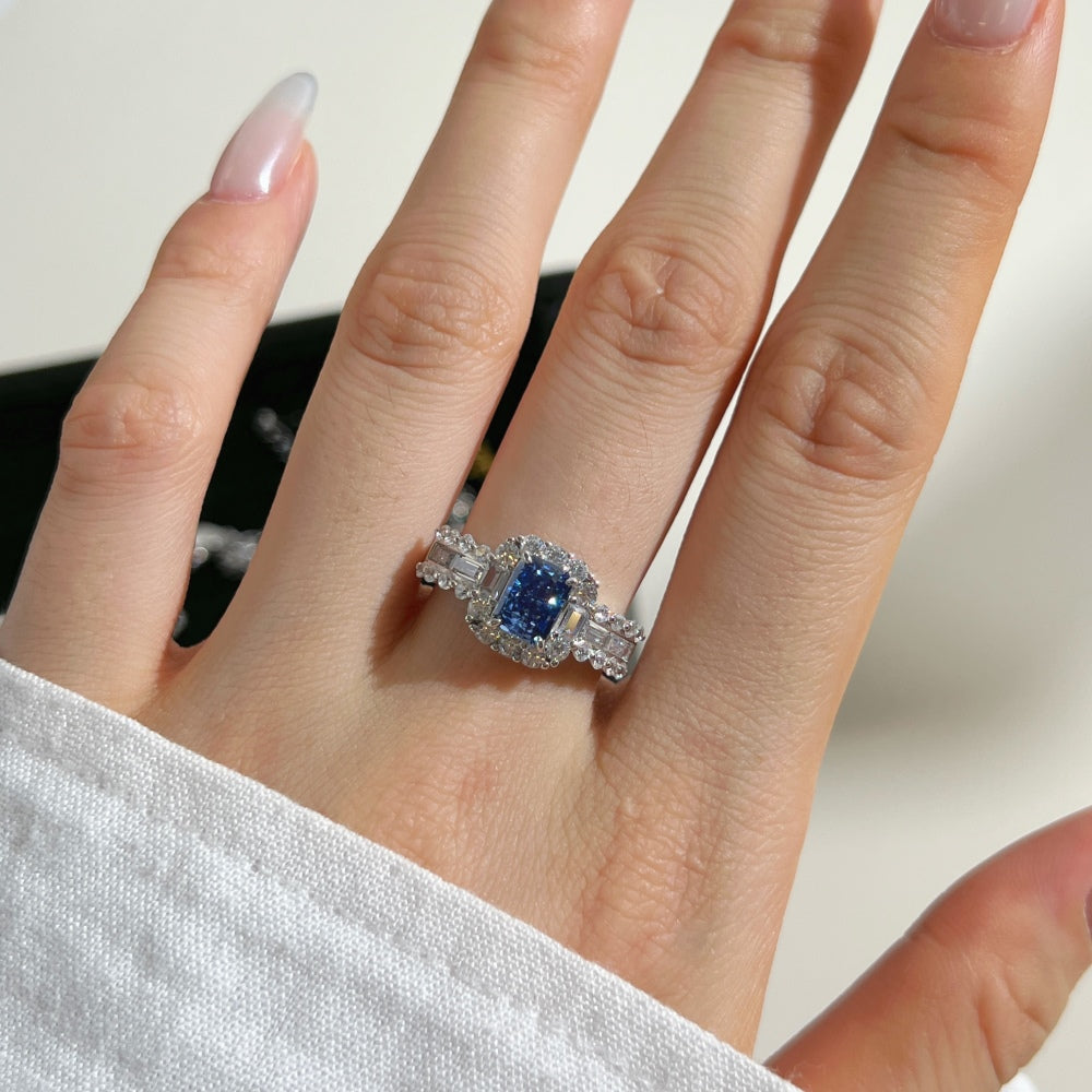 Diana Halo Sapphire Ring