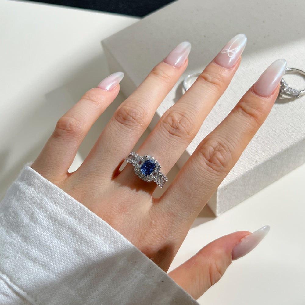 Diana Halo Sapphire Ring