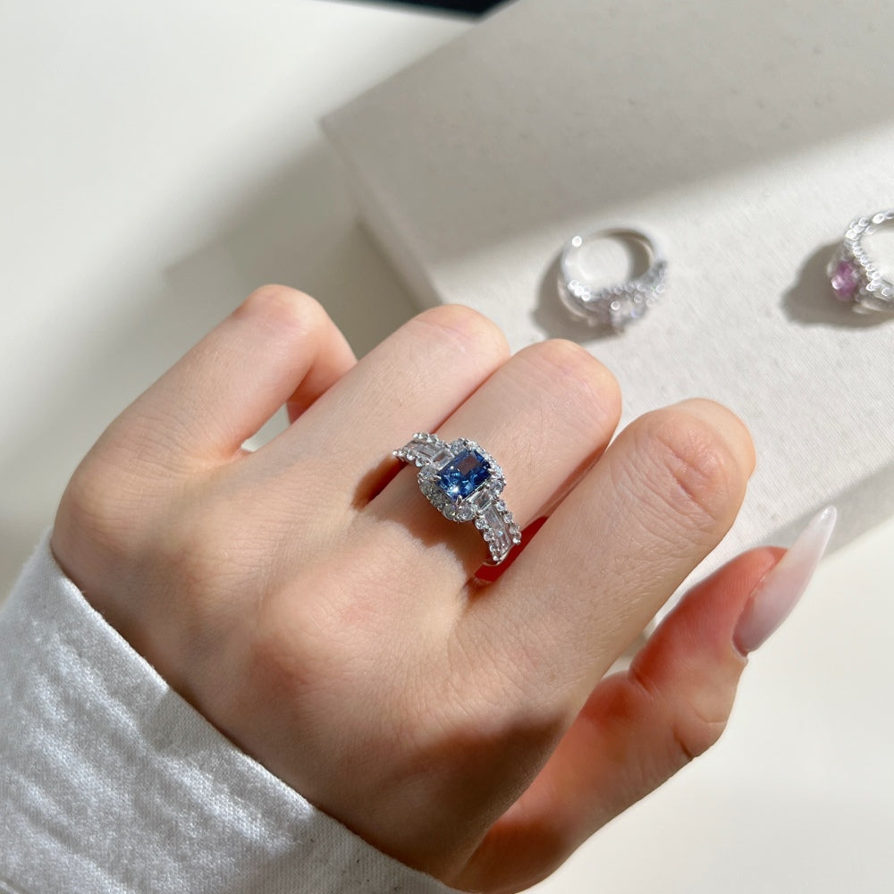 Diana Halo Sapphire Ring