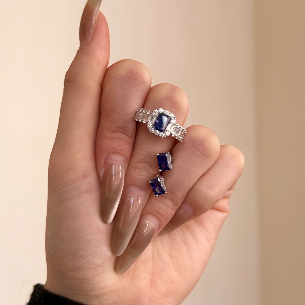 Diana Halo Sapphire Ring