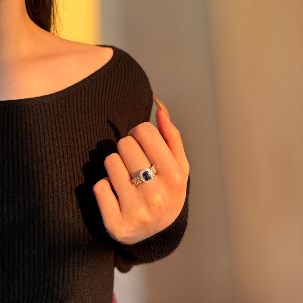 Diana Halo Sapphire Ring
