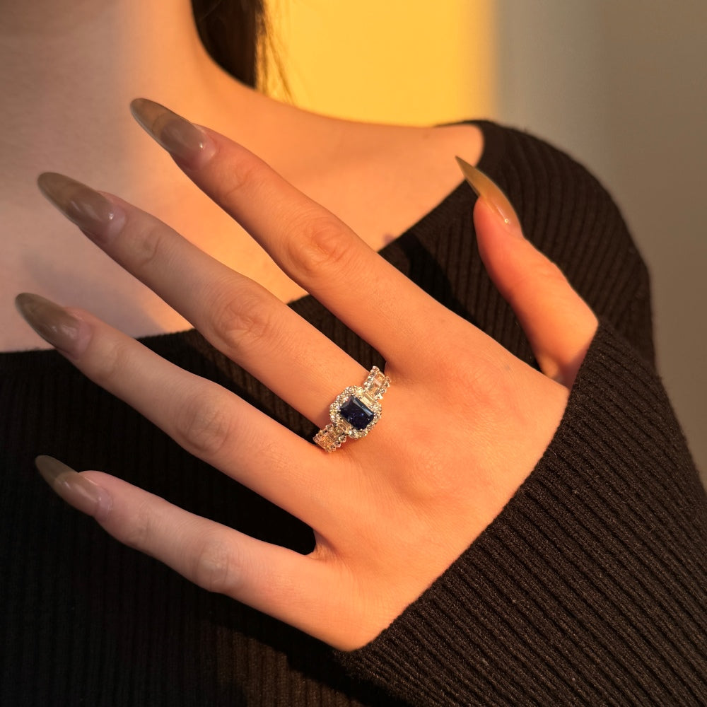 Diana Halo Sapphire Ring