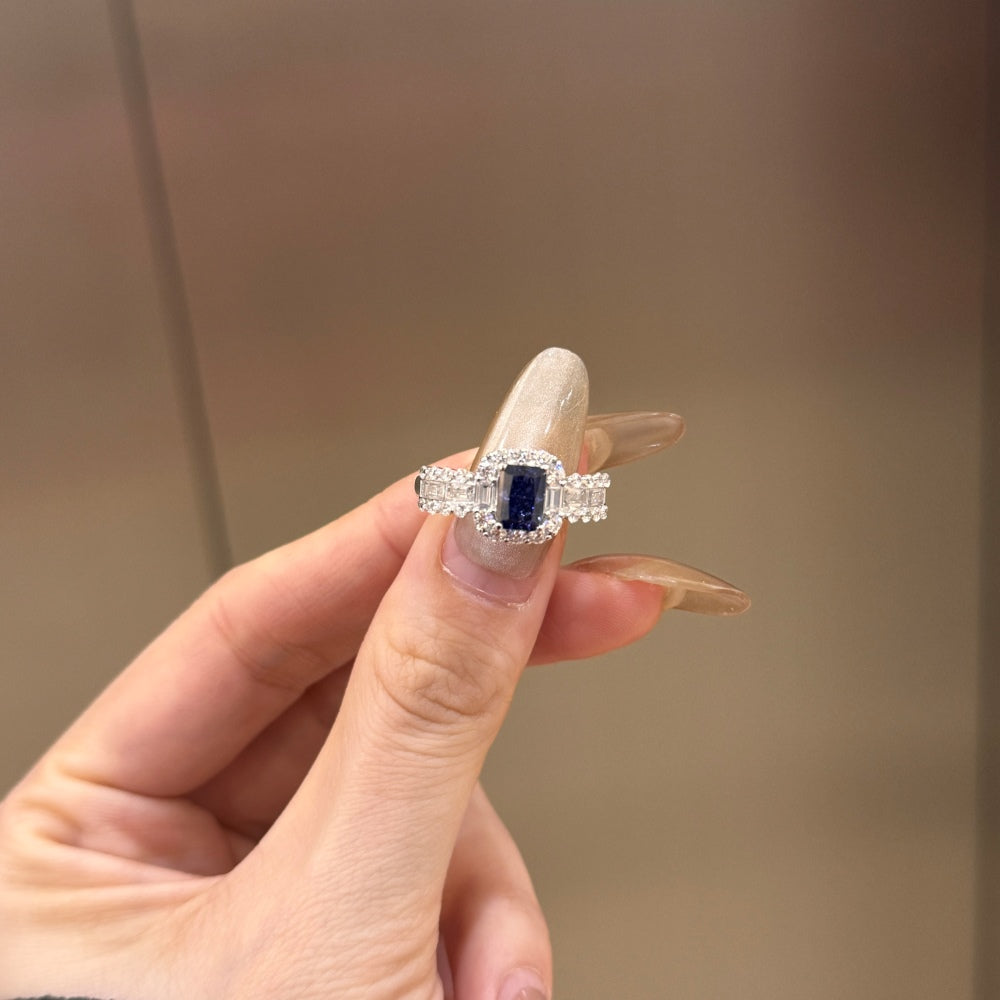 Diana Halo Sapphire Ring