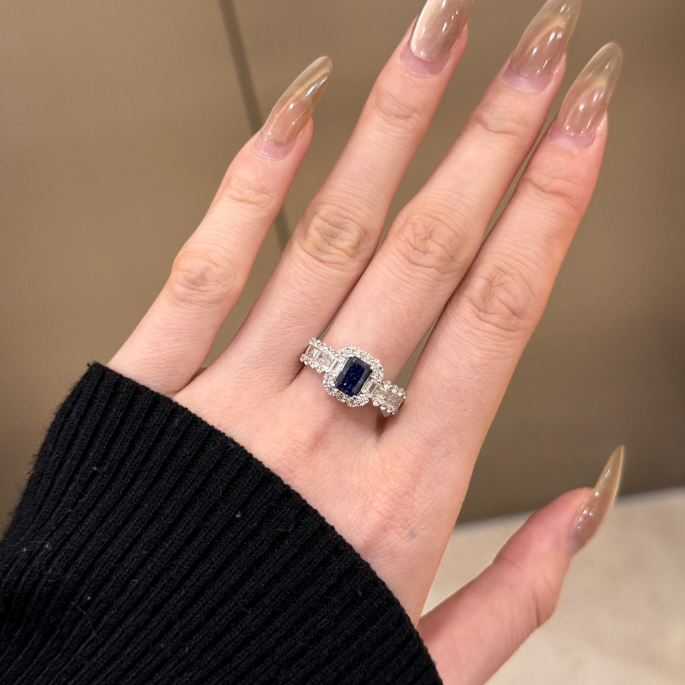 Diana Halo Sapphire Ring